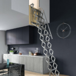 Vertical wall access loft ladder